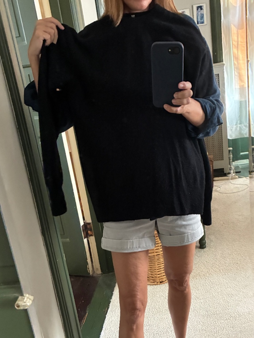 Muji 100% wool mid-gauge crewneck sweater Women’s Medium (repaired for holes)